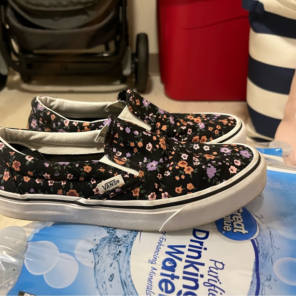 Vans Floral Slip-On Shoes - Black